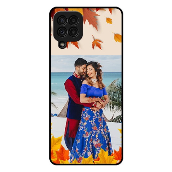 Galaxy A22 4G Photo Printing on Glass Case - Autumn Maple Leaves Design Galaxy A22 4G Photo Printing on Glass Case - Autumn Maple Leaves Design