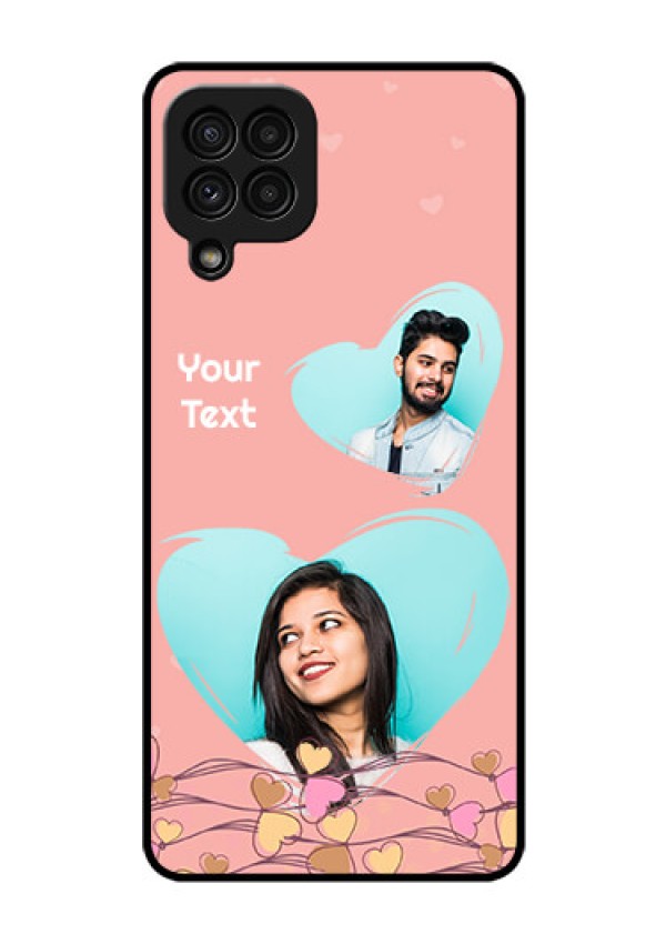 Galaxy A22 4G Custom Glass Mobile Case  - Love Doodle Design