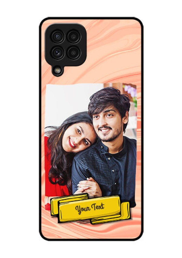 Galaxy A22 4G Personalized Glass Phone Case  - Marble Texture Design