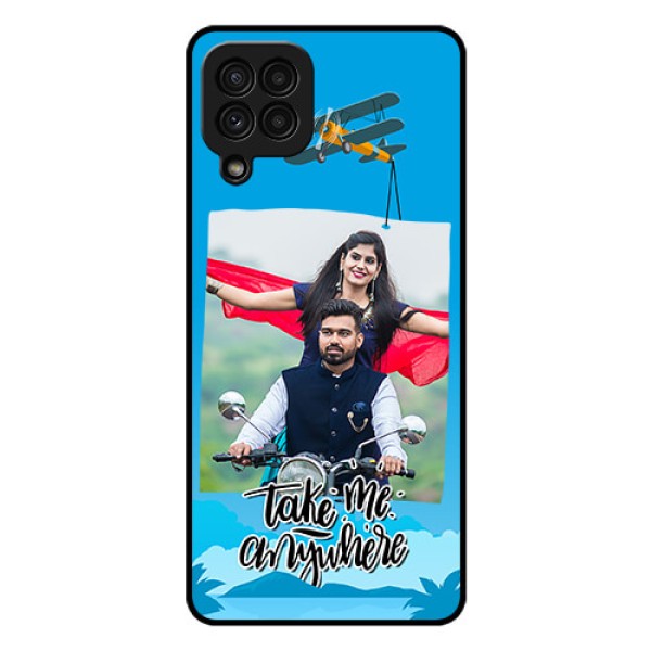Galaxy A22 4G Custom Glass Mobile Case  - Traveller Design 