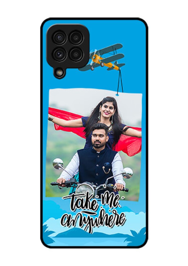 Galaxy A22 4G Custom Glass Mobile Case  - Traveller Design 