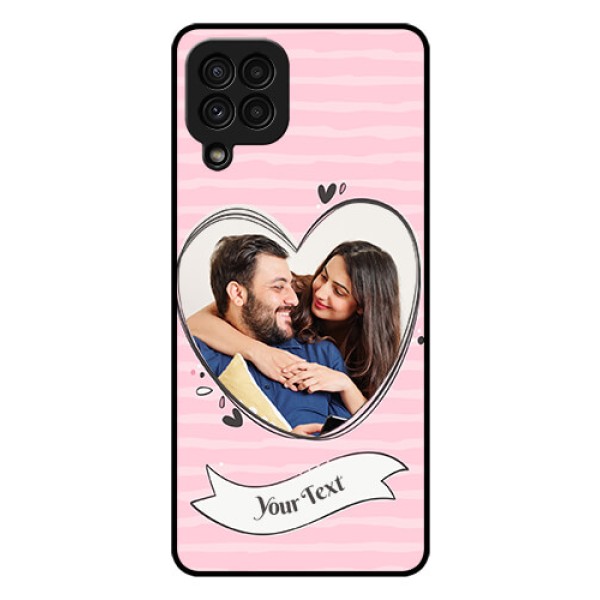 Galaxy A22 4G Custom Glass Phone Case - Vintage Heart Design Galaxy A22 4G Custom Glass Phone Case - Vintage Heart Design