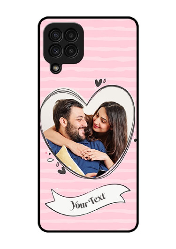 Galaxy A22 4G Custom Glass Phone Case  - Vintage Heart Design