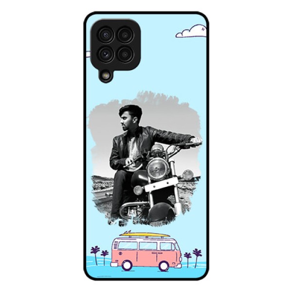 Galaxy A22 4G Photo Printing on Glass Case  - Travel & Adventure Design