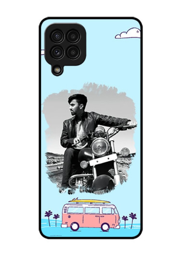 Galaxy A22 4G Photo Printing on Glass Case  - Travel & Adventure Design
