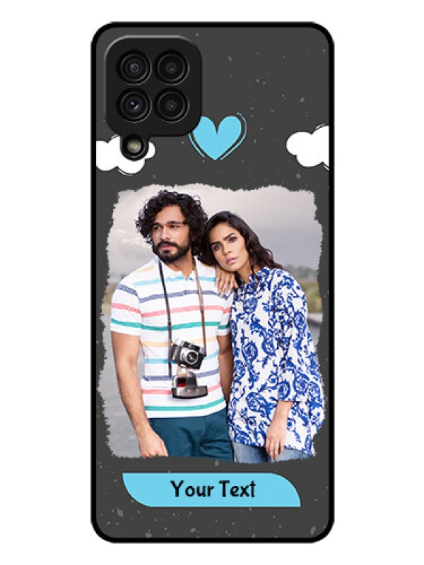 Custom Galaxy A22 4G Custom Glass Phone Case  - Splashes with love doodles Design