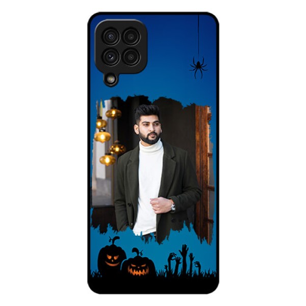 Galaxy A22 4G Photo Printing on Glass Case - with pro Halloween design Galaxy A22 4G Photo Printing on Glass Case - with pro Halloween design