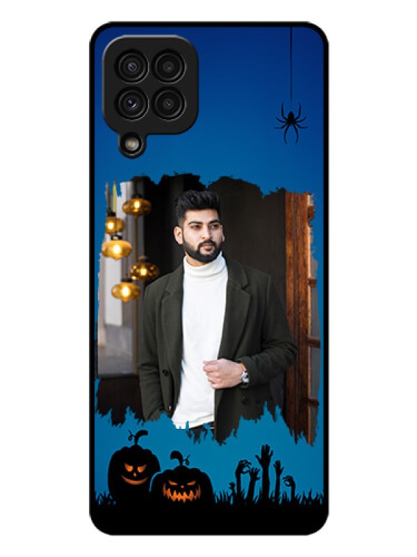 Custom Galaxy A22 4G Photo Printing on Glass Case  - with pro Halloween design 