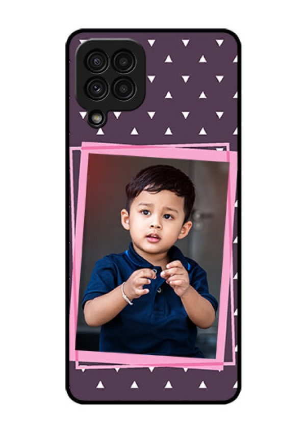 Galaxy A22 4G Custom Glass Mobile Case  - Triangle Pattern Dotted Design