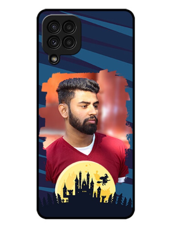 Custom Galaxy A22 4G Photo Printing on Glass Case  - Halloween Witch Design 