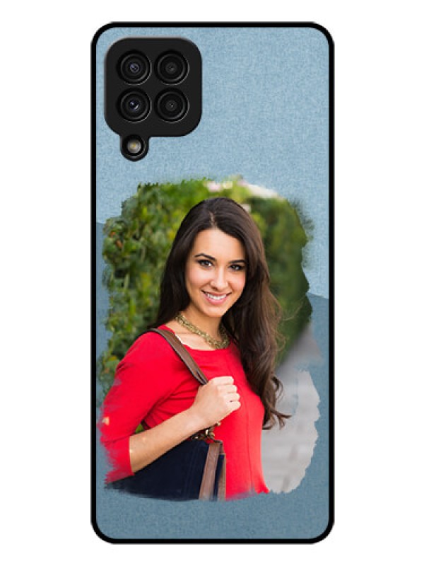 Custom Galaxy A22 4G Custom Glass Mobile Case  - Grunge Line Art Design