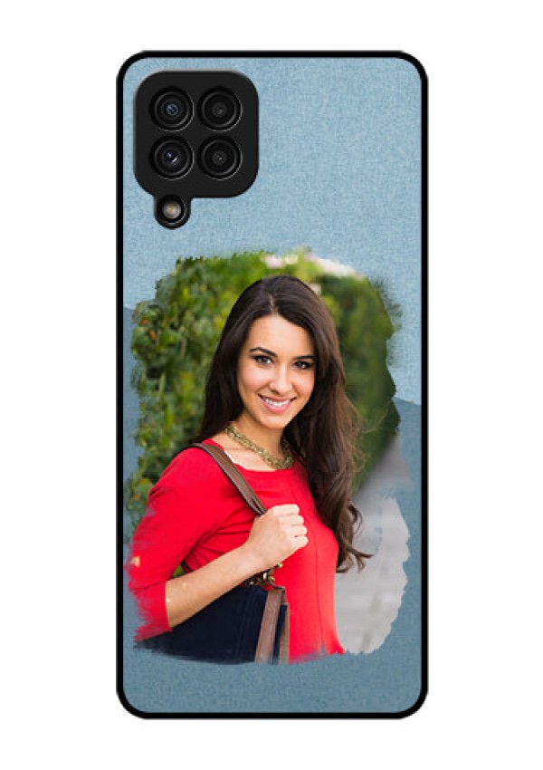 Galaxy A22 4G Custom Glass Mobile Case  - Grunge Line Art Design