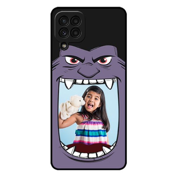 Galaxy A22 4G Custom Glass Phone Case  - Angry Monster Design