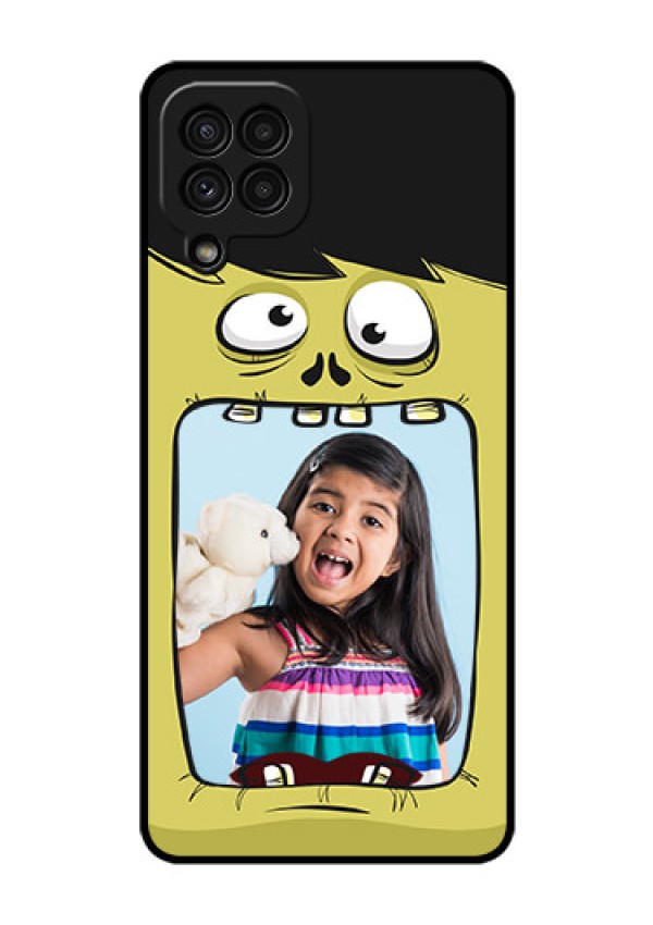 Galaxy A22 4G Personalized Glass Phone Case  - Cartoon monster back case Design
