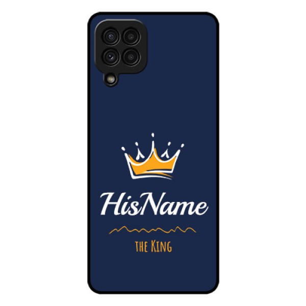 Galaxy A22 4G Glass Phone Case King with Name