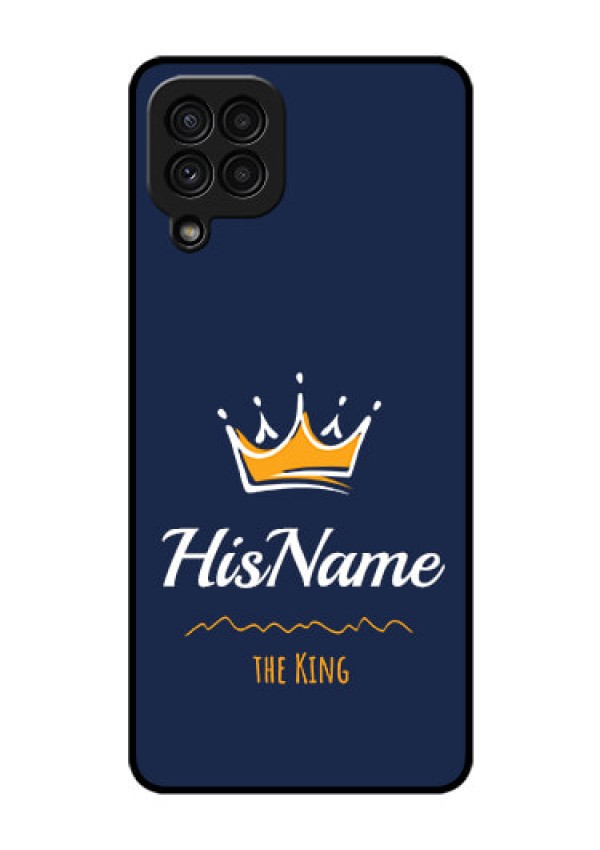 Galaxy A22 4G Glass Phone Case King with Name