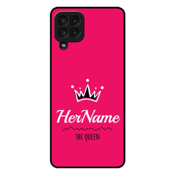 Galaxy A22 4G Glass Phone Case Queen with Name Galaxy A22 4G Glass Phone Case Queen with Name