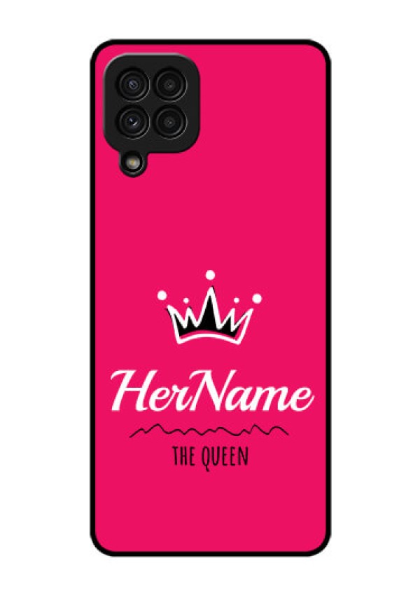 Galaxy A22 4G Glass Phone Case Queen with Name