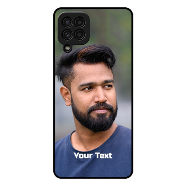 Galaxy A22 4G Glass Mobile Cover: Photo with Text