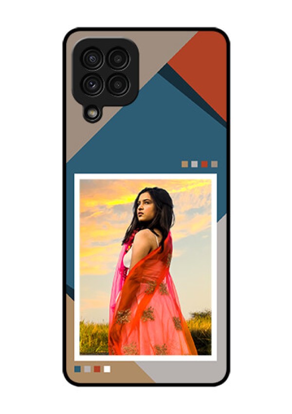 Galaxy A22 4G Personalized Glass Phone Case - Retro color pallet Design
