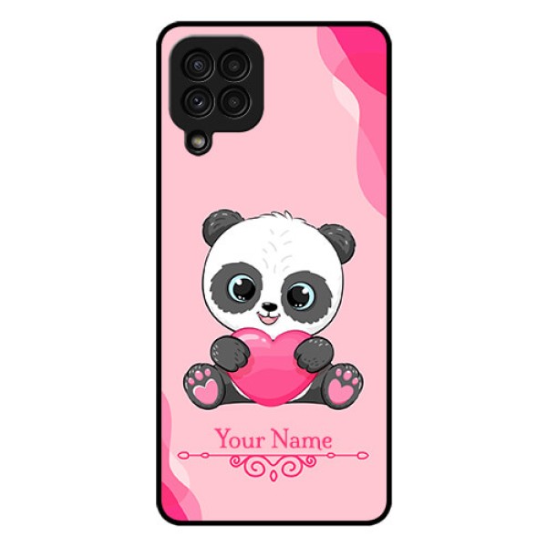 Galaxy A22 4G Custom Glass Mobile Case - Cute Panda Design Galaxy A22 4G Custom Glass Mobile Case - Cute Panda Design