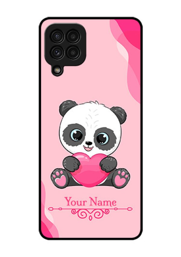 Galaxy A22 4G Custom Glass Mobile Case - Cute Panda Design