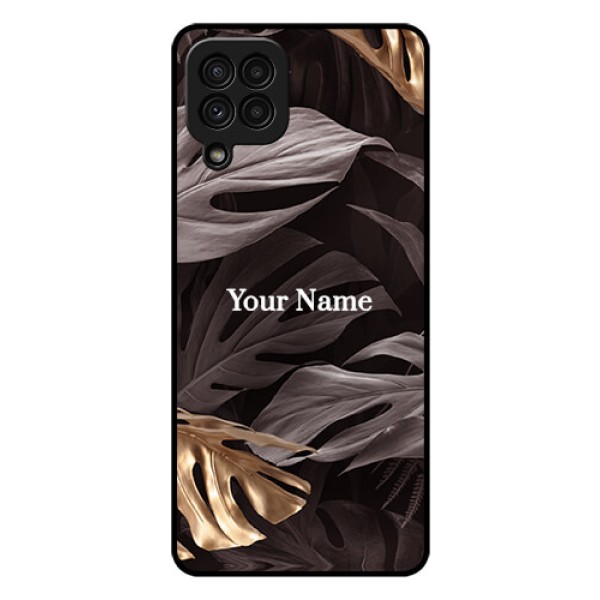 Galaxy A22 4G Personalised Glass Phone Case - Wild Leaves digital paint Design Galaxy A22 4G Personalised Glass Phone Case - Wild Leaves digital paint Design