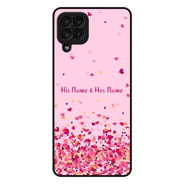 Galaxy A22 4G Photo Printing on Glass Case - Floating Hearts Design Galaxy A22 4G Photo Printing on Glass Case - Floating Hearts Design