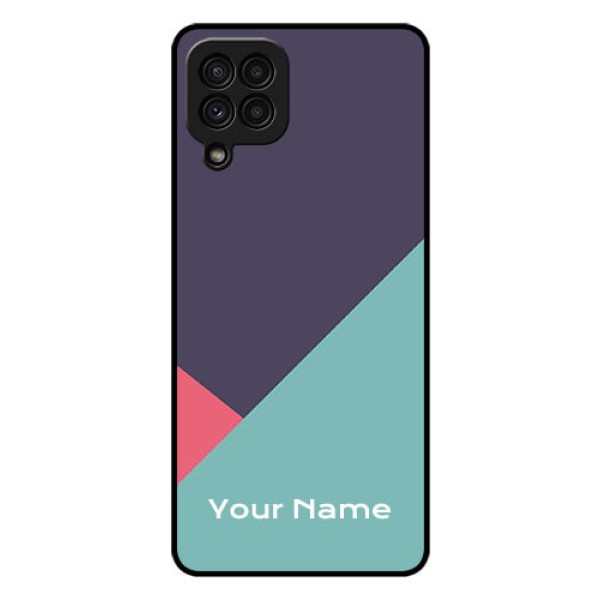 Galaxy A22 4G Custom Glass Mobile Case - Tri Color abstract Design