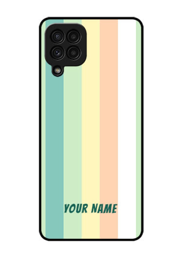 Galaxy A22 4G Photo Printing on Glass Case - Multi-colour Stripes Design