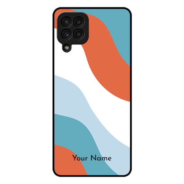 Galaxy A22 4G Custom Glass Mobile Case - coloured Waves Design