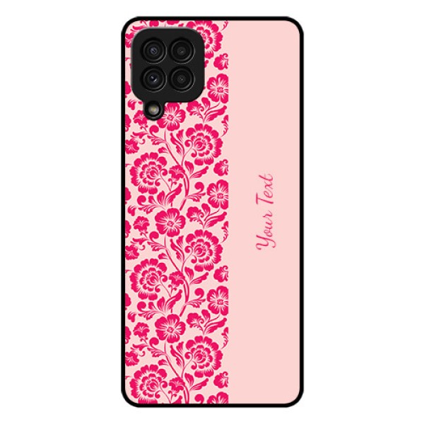 Galaxy A22 4G Custom Glass Phone Case - Attractive Floral Pattern Design Galaxy A22 4G Custom Glass Phone Case - Attractive Floral Pattern Design
