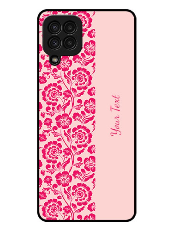 Custom Galaxy A22 4G Custom Glass Phone Case - Attractive Floral Pattern Design