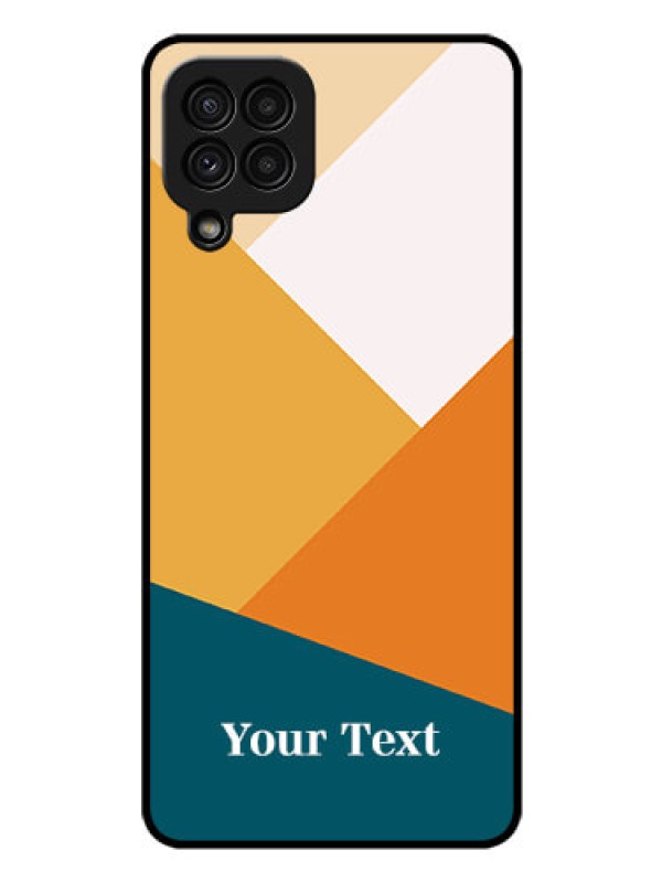 Custom Galaxy A22 4G Personalized Glass Phone Case - Stacked Multi-colour Design