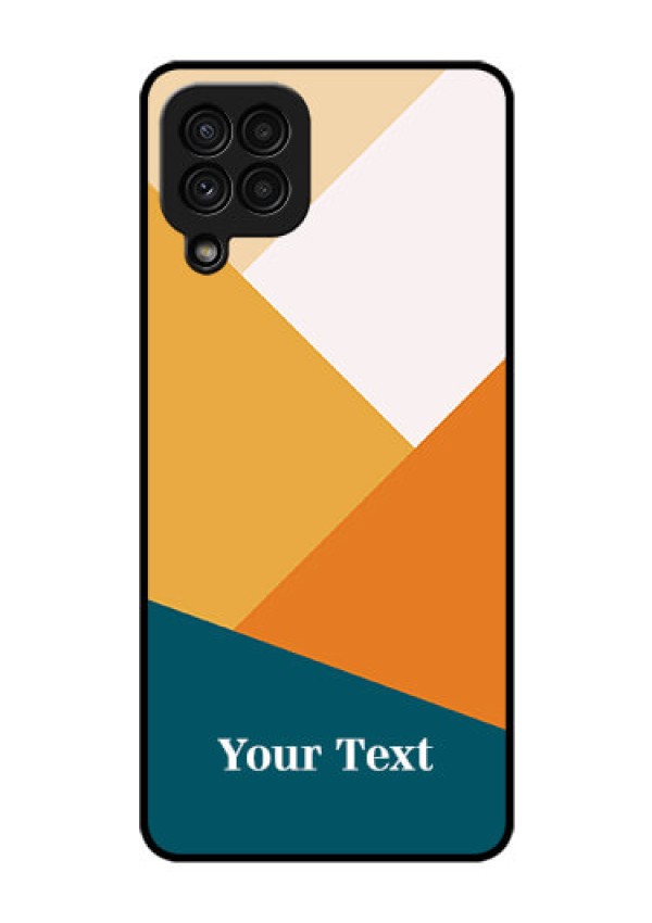 Galaxy A22 4G Personalized Glass Phone Case - Stacked Multi-colour Design