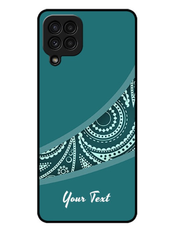 Custom Galaxy A22 4G Photo Printing on Glass Case - semi visible floral Design