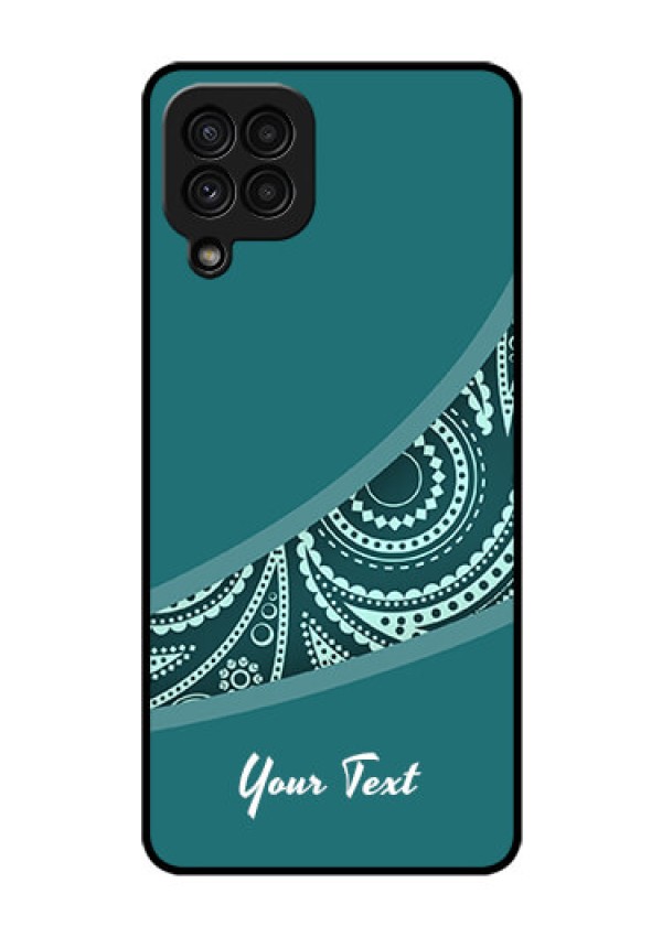 Galaxy A22 4G Photo Printing on Glass Case - semi visible floral Design