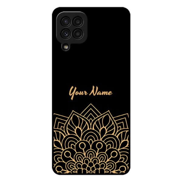 Galaxy A22 4G Custom Glass Phone Case - Golden mandala Design