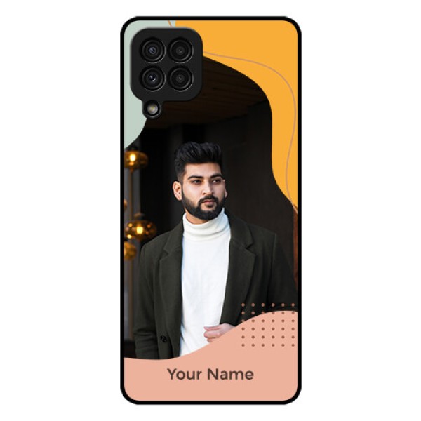 Galaxy A22 4G Personalized Glass Phone Case - Tri-coloured overlay design Galaxy A22 4G Personalized Glass Phone Case - Tri-coloured overlay design