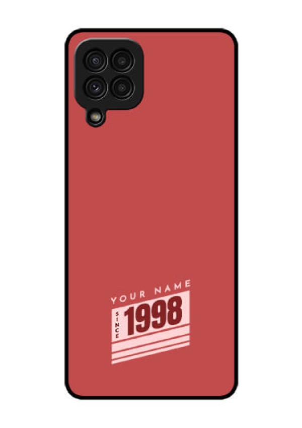 Galaxy A22 4G Custom Glass Phone Case - Red custom year of birth Design