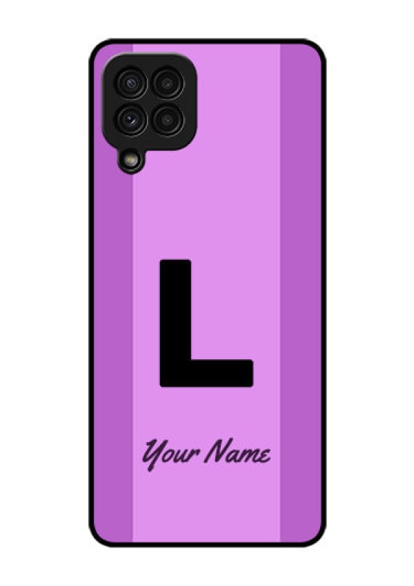 Galaxy A22 4G Custom Glass Phone Case - Tricolor custom text Design