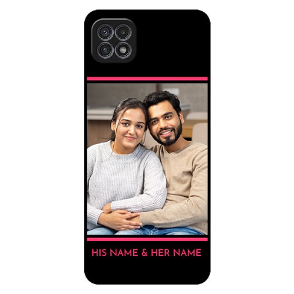 Galaxy A22 5G Custom Glass Mobile Case - with Add Text Design