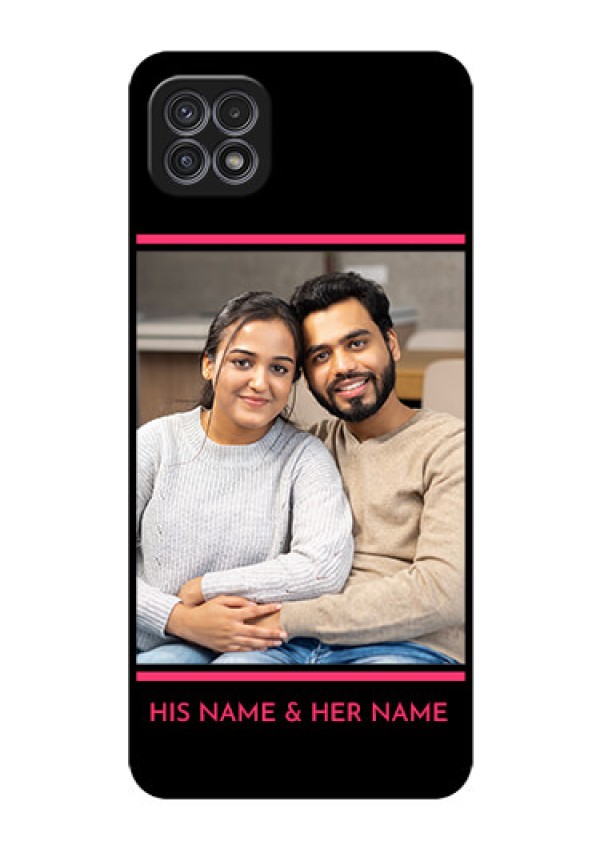 Galaxy A22 5G Custom Glass Mobile Case - with Add Text Design