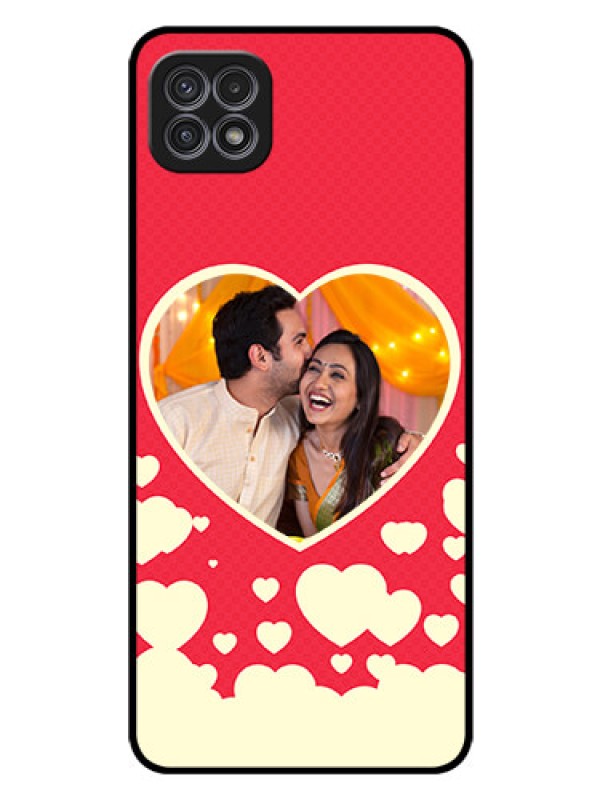 Custom Galaxy A22 5G Custom Glass Mobile Case - Love Symbols Phone Cover Design