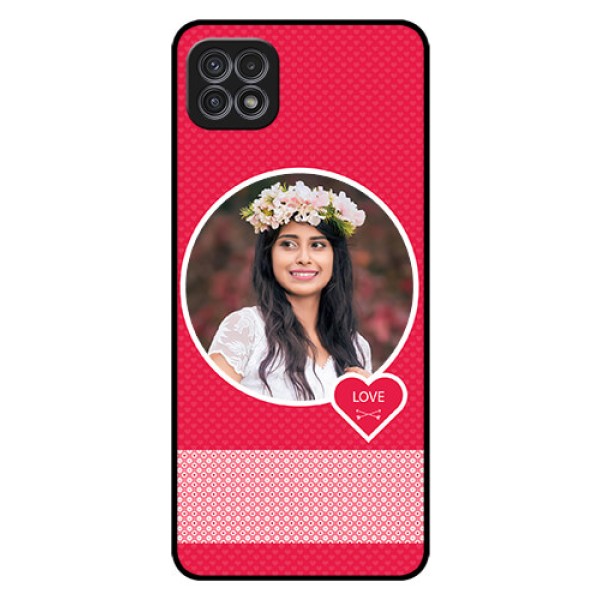 Galaxy A22 5G Personalised Glass Phone Case - Pink Pattern Design Galaxy A22 5G Personalised Glass Phone Case - Pink Pattern Design