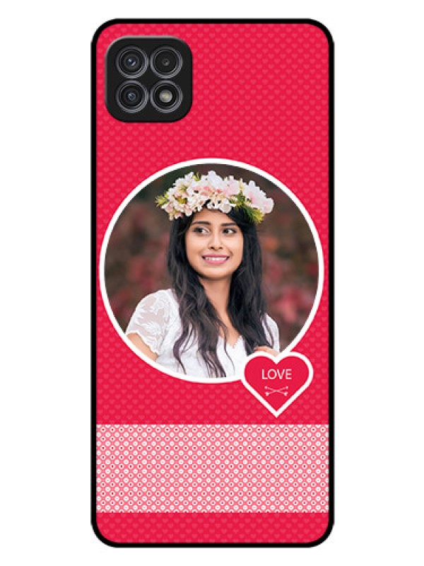 Custom Galaxy A22 5G Personalised Glass Phone Case - Pink Pattern Design
