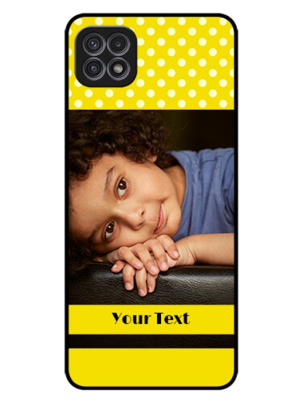 Custom Galaxy A22 5G Custom Glass Phone Case - Bright Yellow Case Design