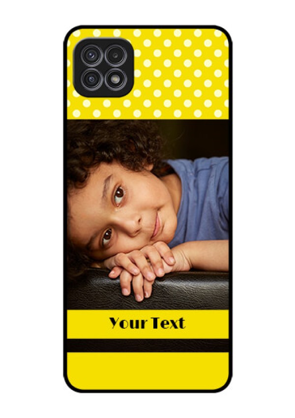 Galaxy A22 5G Custom Glass Phone Case - Bright Yellow Case Design