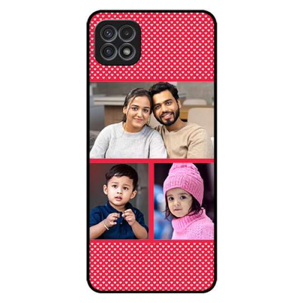 Galaxy A22 5G Personalized Glass Phone Case - Bulk Pic Upload Design
