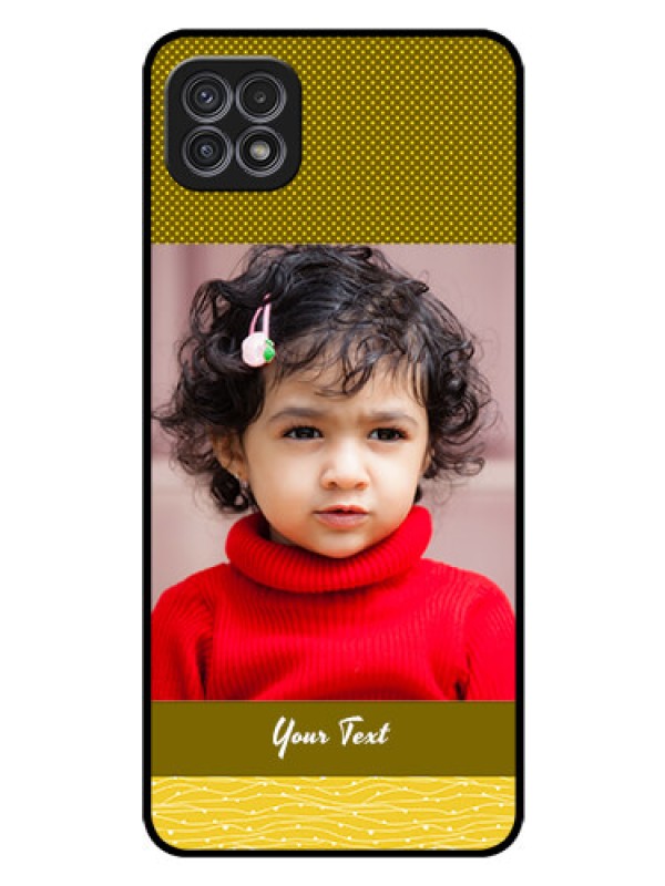 Custom Galaxy A22 5G Custom Glass Phone Case - Simple Green Color Design